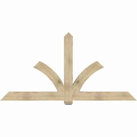 Ekena Millwork Redmond Rough Sawn Timber Gable Bracket, Douglas Fir, 96"W x 48"H x 6"D x 6"F, 12/12 Pitch GBW096X48X0606RED00RDF